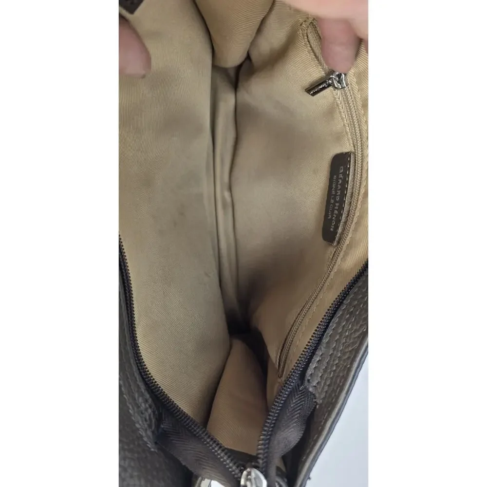Gerard Henon Gray Leather‎ Handbag Satchel Shoulder Bag